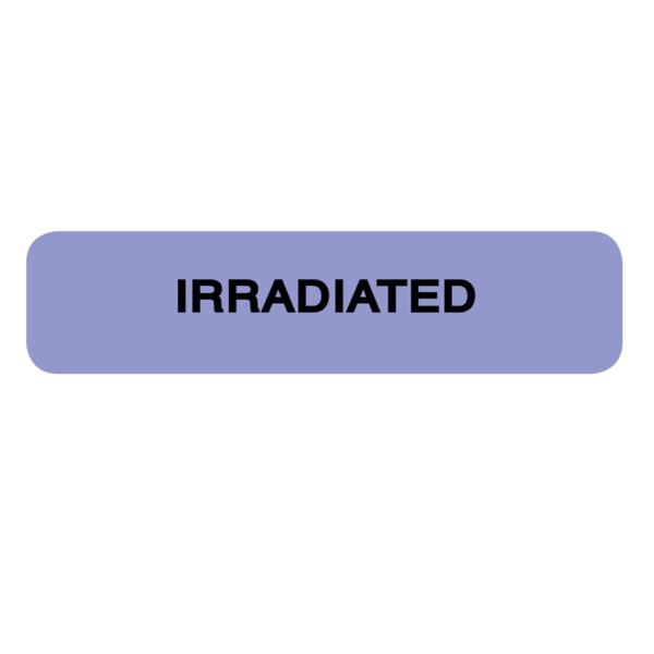 Label, Irradiated 5/16" x 1-1/4" Lavender w/Black
